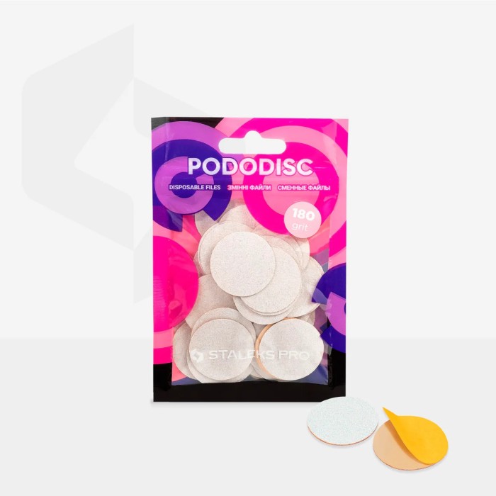 Staleks Expert (PDF-25-180w) Pododisc L Adhesive files for pedicure disc, 180 grit (50τμχ)
