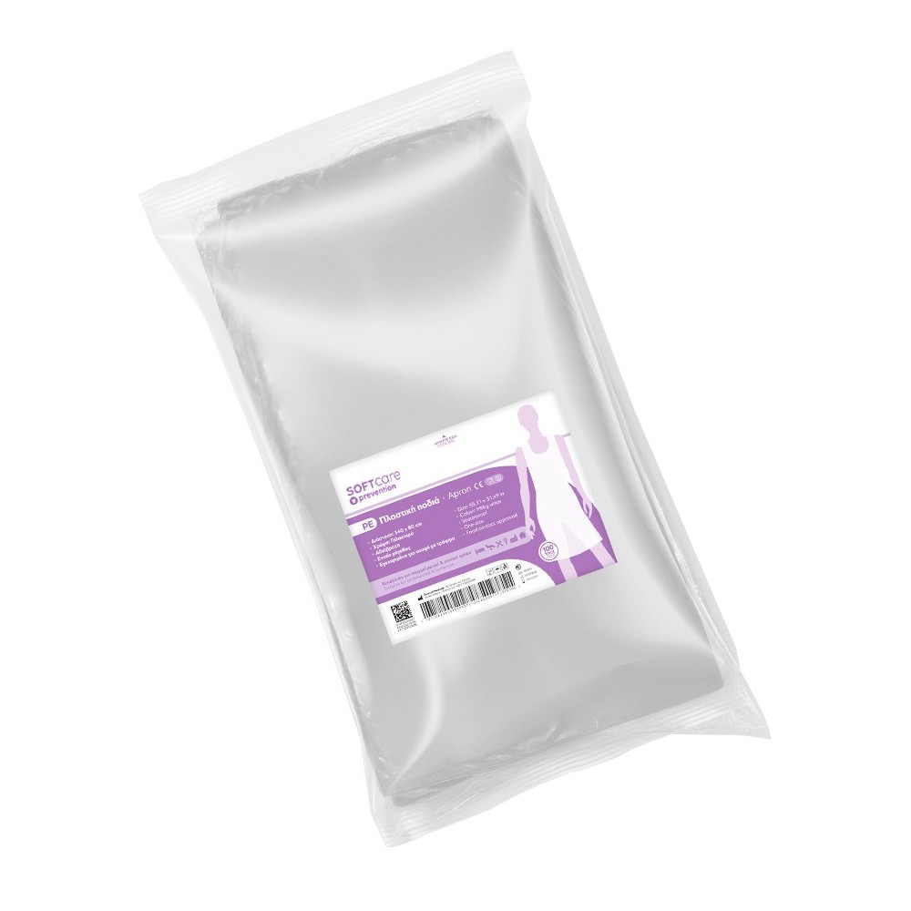 Soft Care Ποδιά πλαστική μίας χρήσης white (100τμχ)