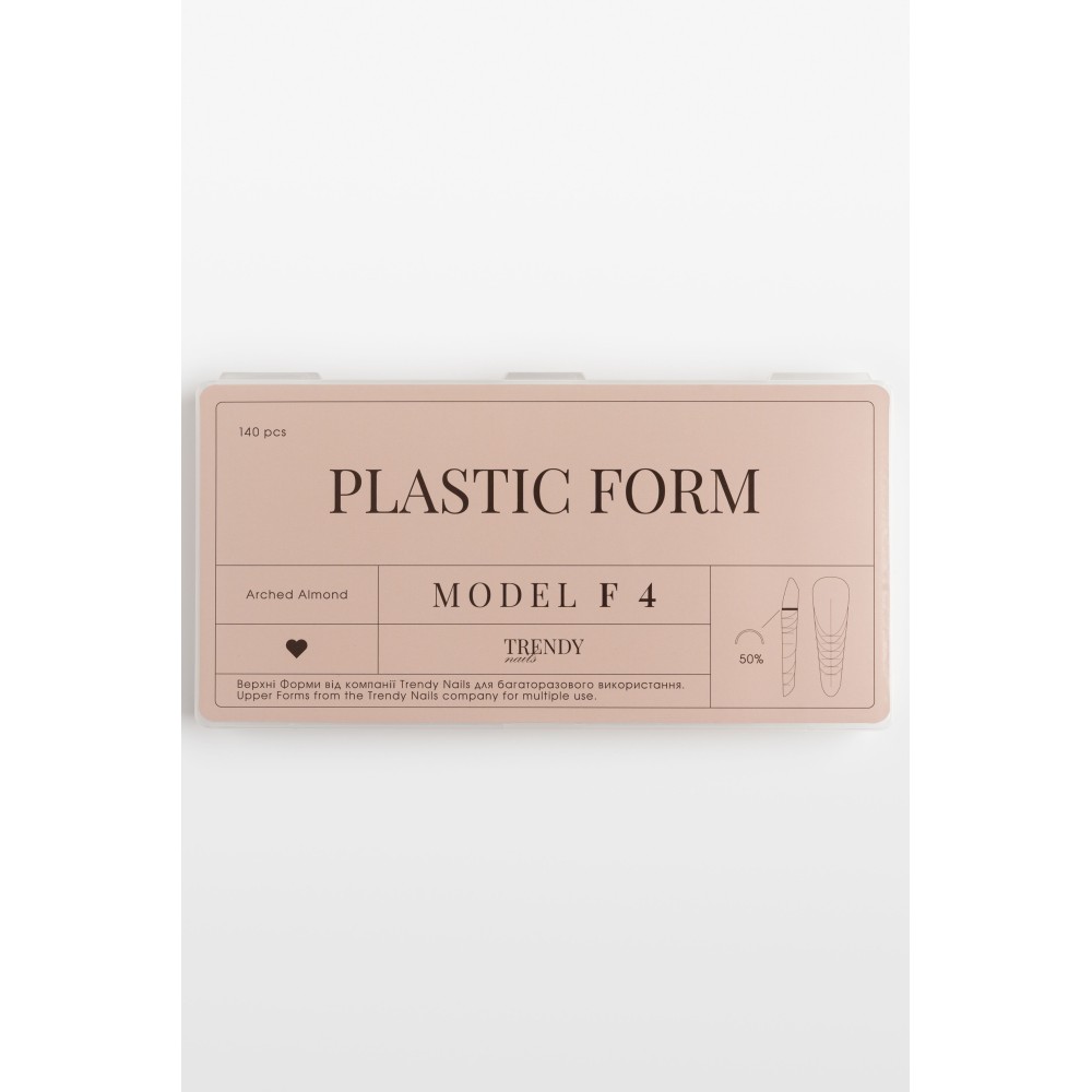 Trendy nails (19PF-103TN) Upper Plastic Form Arched Almond 140pcs