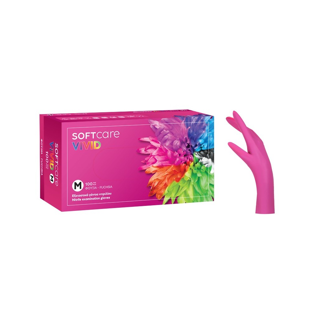 Soft Care Vivid Γάντια Νιτριλίου Pink  (100τμχ)