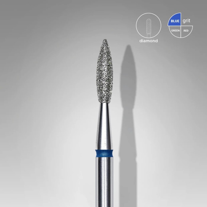 Staleks Expert (FA11B021/8) Diamond nail drill bit pointed flame blue